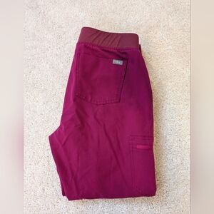 Figs Burgundy Track Pants